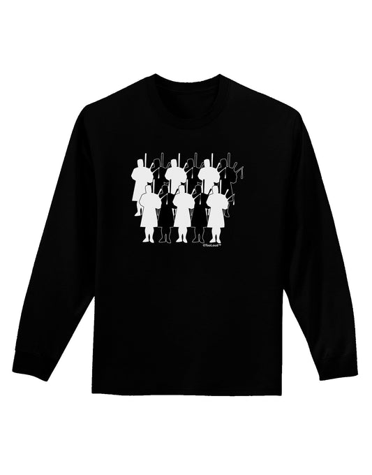 Eleven Pipers Piping Adult Long Sleeve Dark T-Shirt-TooLoud-Black-Small-Davson Sales