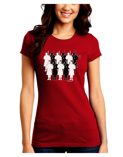 Eleven Pipers Piping Juniors Crew Dark T-Shirt-T-Shirts Juniors Tops-TooLoud-Red-Juniors Fitted Small-Davson Sales