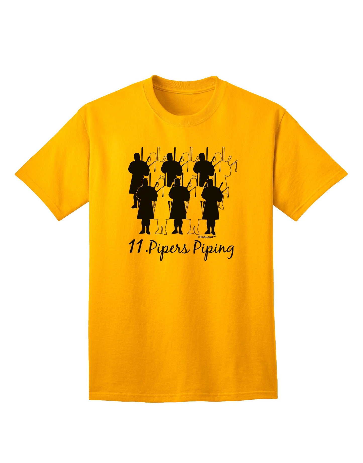 Eleven Pipers Piping - Premium Adult T-Shirt Collection-Mens T-shirts-TooLoud-Gold-Small-Davson Sales