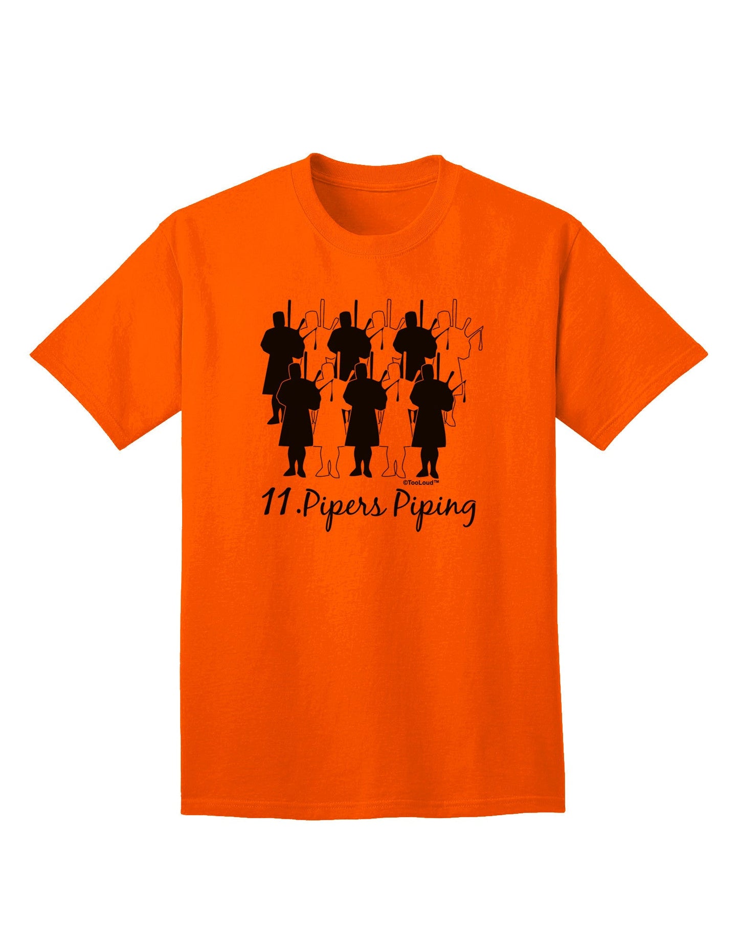 Eleven Pipers Piping - Premium Adult T-Shirt Collection-Mens T-shirts-TooLoud-Orange-Small-Davson Sales