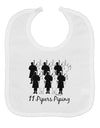 Eleven Pipers Piping Text Baby Bib