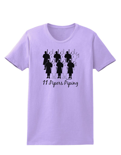 Eleven Pipers Piping Text Womens T-Shirt-Womens T-Shirt-TooLoud-Lavender-X-Small-Davson Sales