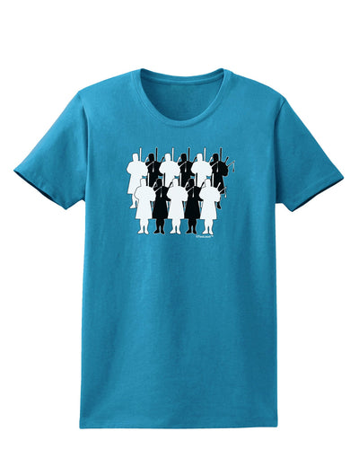 Eleven Pipers Piping Womens Dark T-Shirt-TooLoud-Turquoise-X-Small-Davson Sales