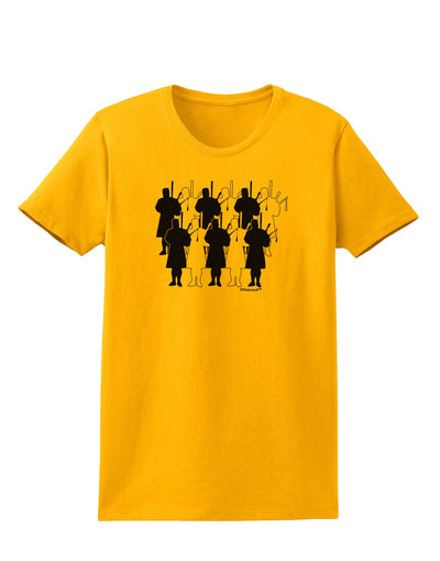 Eleven Pipers Piping Womens T-Shirt-Womens T-Shirt-TooLoud-Gold-X-Small-Davson Sales