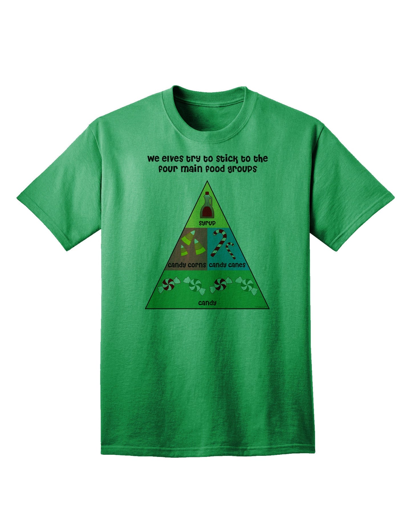 Elf's Main Food Groups - Premium Christmas Adult T-Shirt Collection-Mens T-shirts-TooLoud-Kelly-Green-Small-Davson Sales