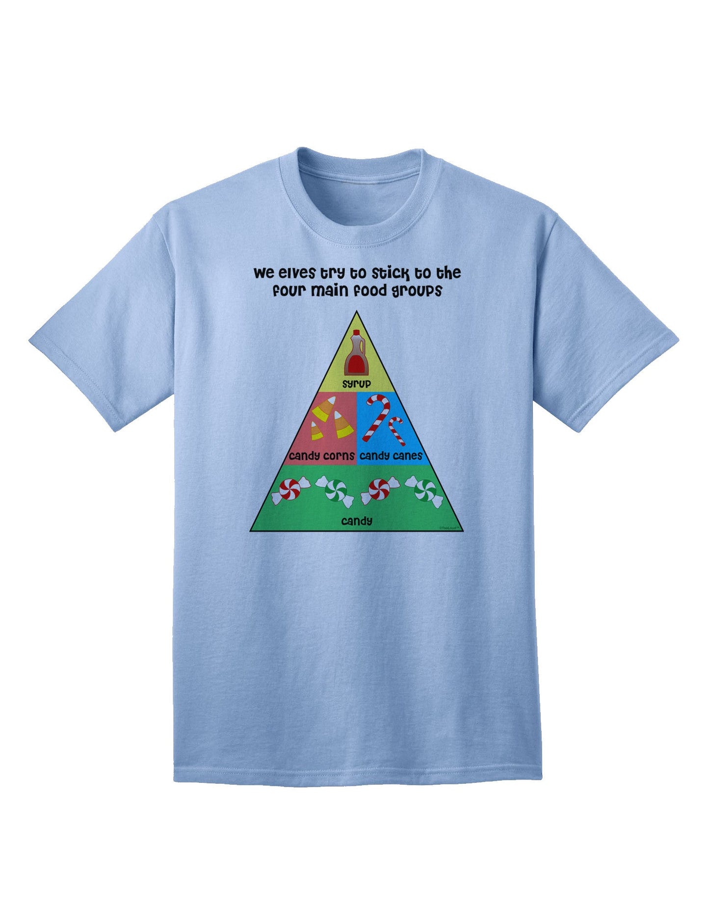 Elf's Main Food Groups - Premium Christmas Adult T-Shirt Collection-Mens T-shirts-TooLoud-Light-Blue-Small-Davson Sales