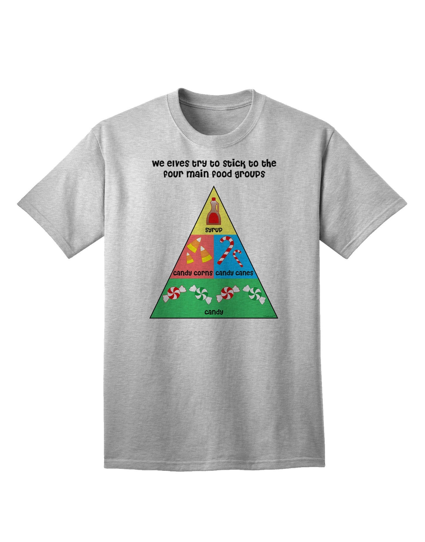 Elf's Main Food Groups - Premium Christmas Adult T-Shirt Collection-Mens T-shirts-TooLoud-AshGray-Small-Davson Sales
