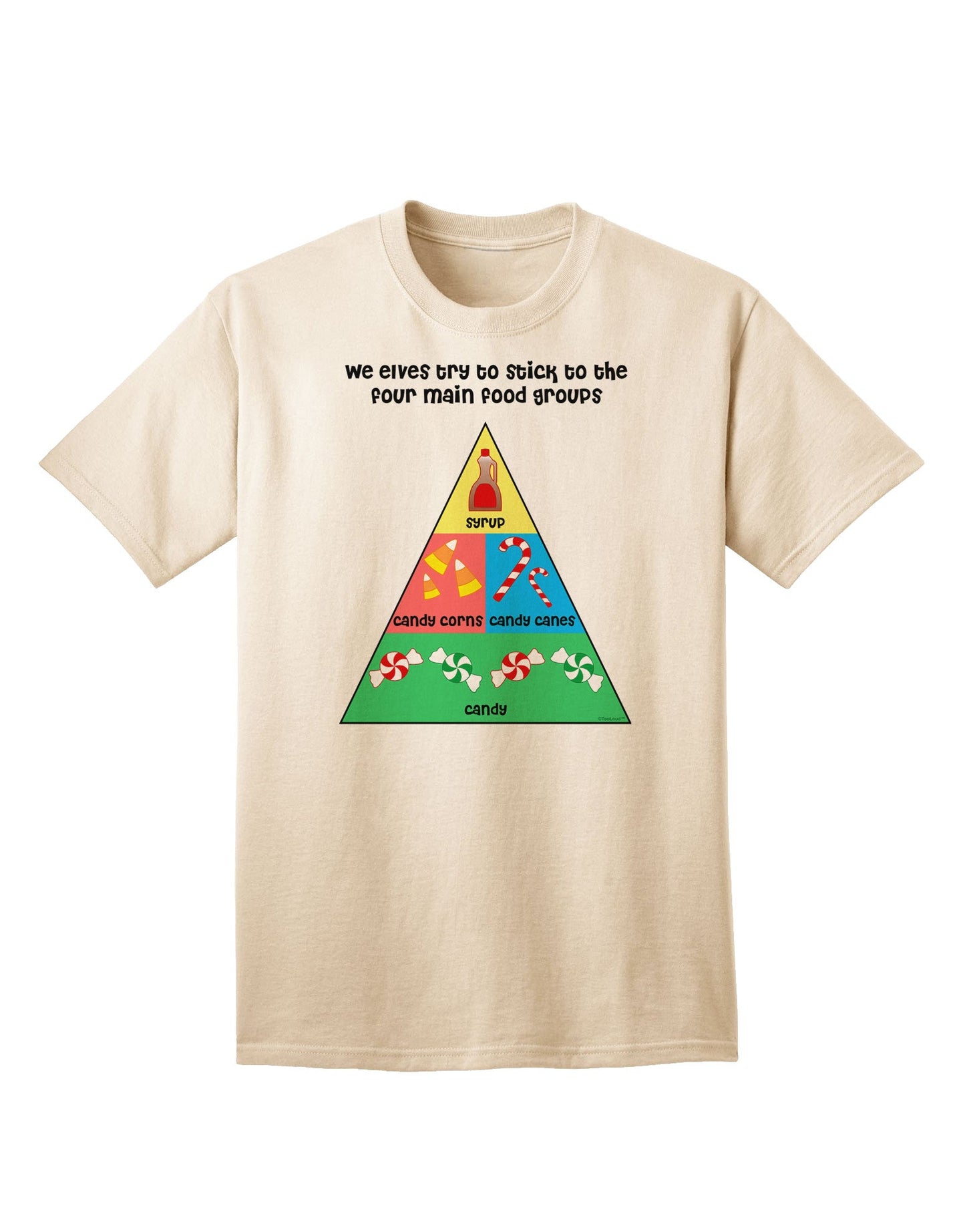 Elf's Main Food Groups - Premium Christmas Adult T-Shirt Collection-Mens T-shirts-TooLoud-Natural-Small-Davson Sales