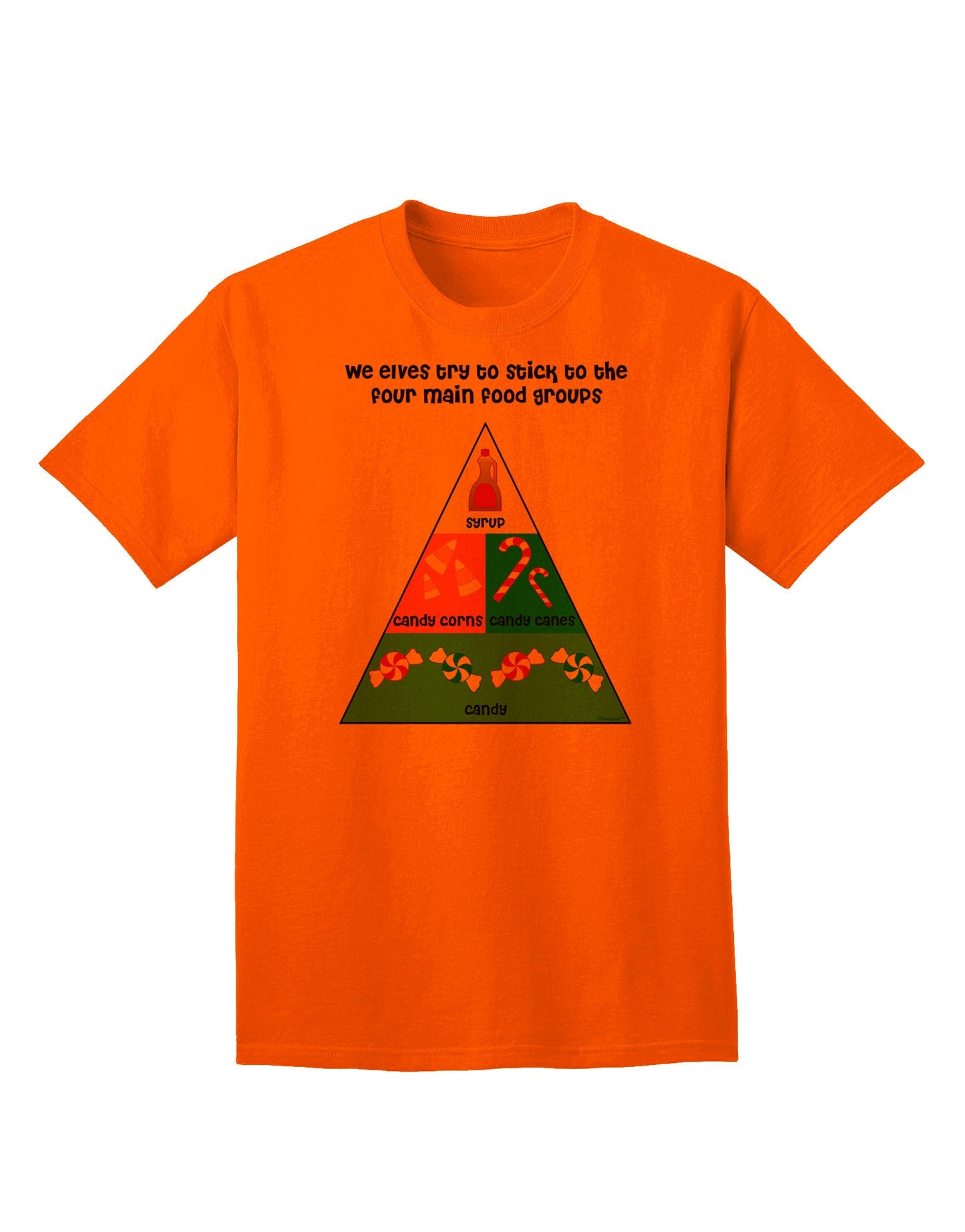 Elf's Main Food Groups - Premium Christmas Adult T-Shirt Collection-Mens T-shirts-TooLoud-Orange-Small-Davson Sales
