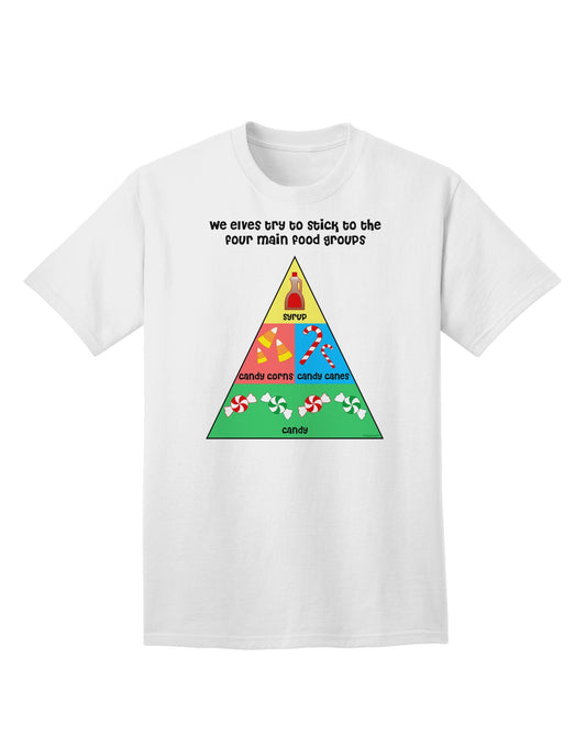 Elf's Main Food Groups - Premium Christmas Adult T-Shirt Collection-Mens T-shirts-TooLoud-White-Small-Davson Sales