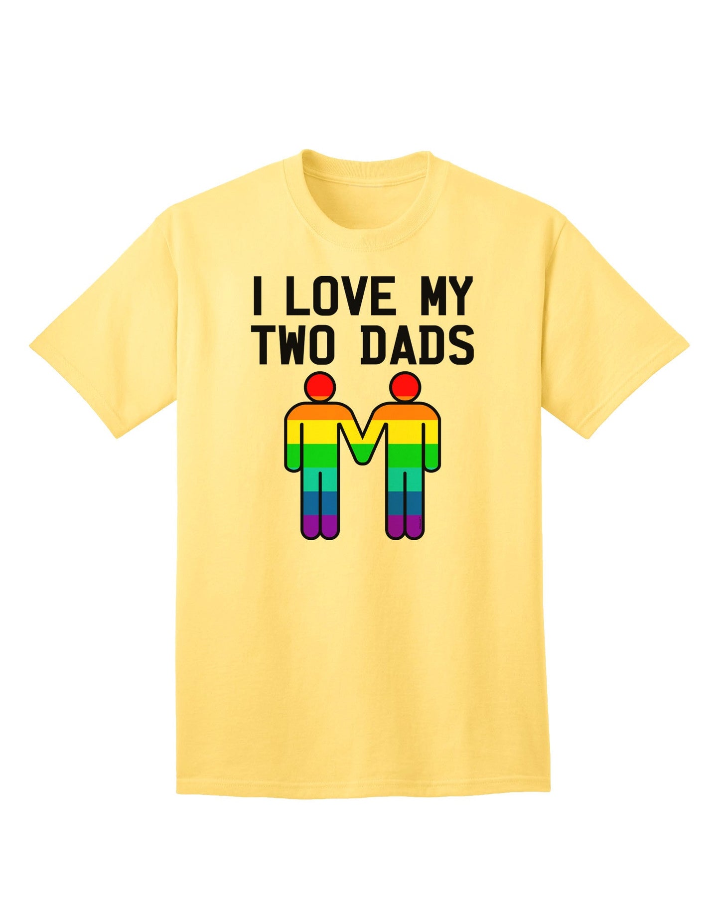 Embrace Diversity: I Love My Two Dads LGBT Adult T-Shirt Collection-Mens T-shirts-TooLoud-Yellow-Small-Davson Sales
