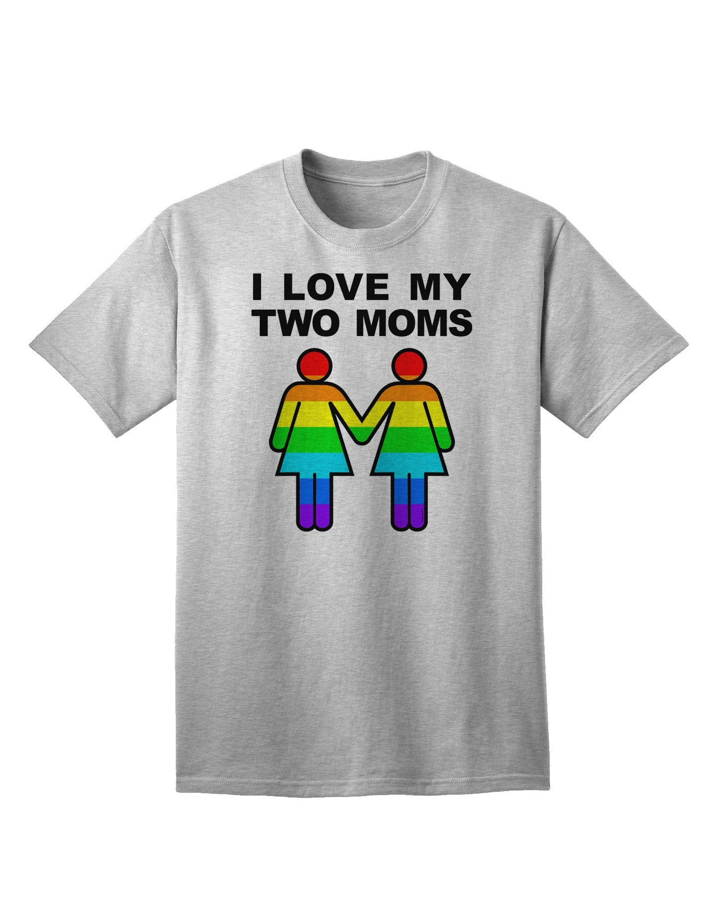 Embrace Diversity: I Love My Two Moms LGBT Adult T-Shirt Collection-Mens T-shirts-TooLoud-AshGray-Small-Davson Sales