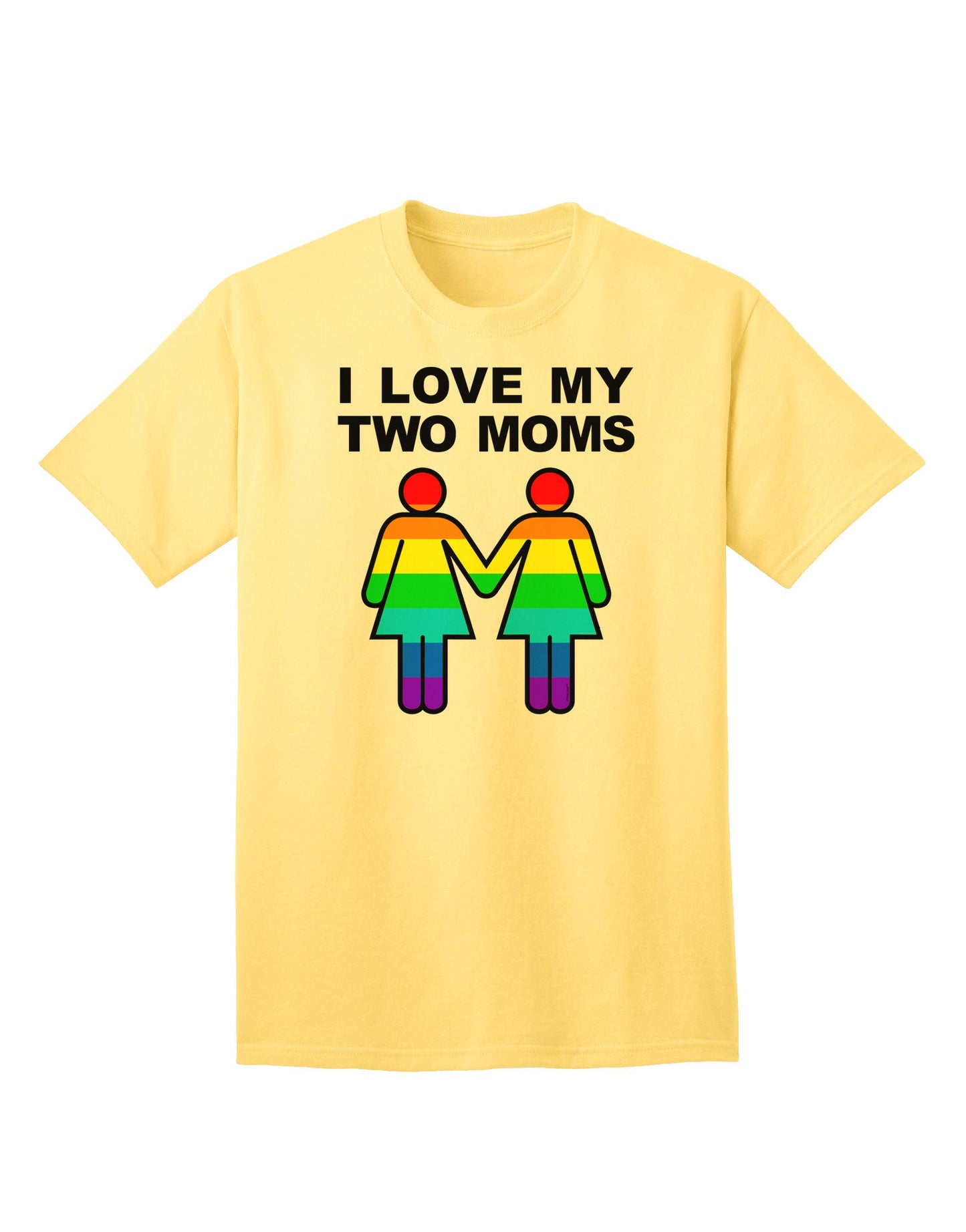 Embrace Diversity: I Love My Two Moms LGBT Adult T-Shirt Collection-Mens T-shirts-TooLoud-Yellow-Small-Davson Sales