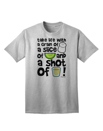 Embrace Life's Essence with a Dash of Humor: Discover the Take Life with a Grain of Salt and a Shot of Tequila Adult T-Shirt by TooLoud-Mens T-shirts-TooLoud-AshGray-Small-Davson Sales