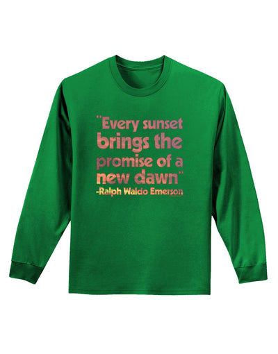 Emerson Sunset Quote Adult Long Sleeve Dark T-Shirt-Long Sleeve Shirt-TooLoud-Kelly-Green-Small-Davson Sales