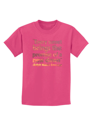 Emerson Sunset Quote Childrens Dark T-Shirt-Childrens T-Shirt-TooLoud-Sangria-X-Small-Davson Sales