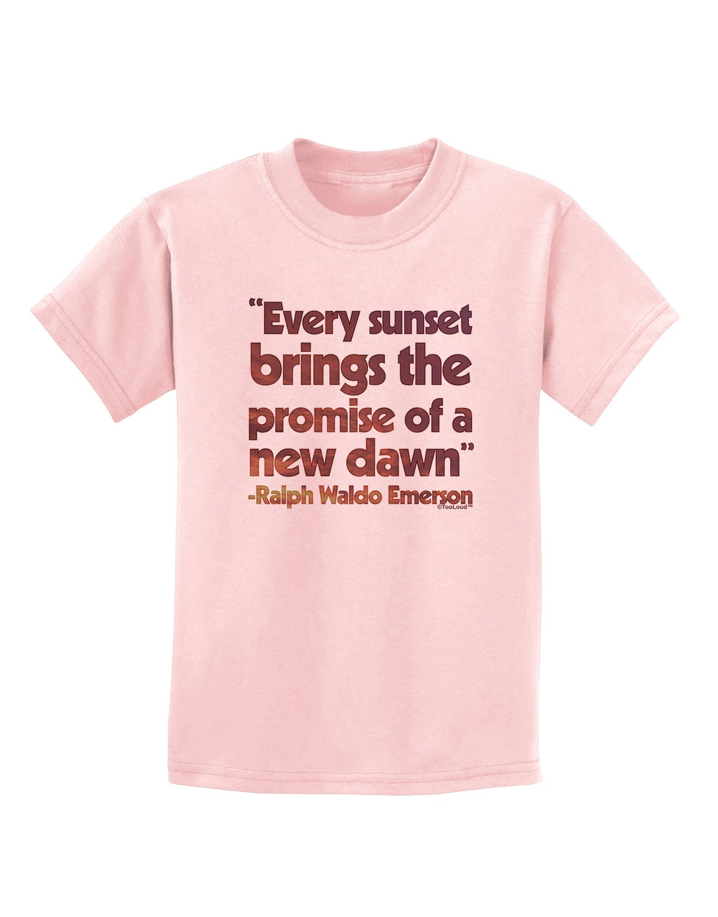 Emerson Sunset Quote Childrens T-Shirt-Childrens T-Shirt-TooLoud-PalePink-X-Small-Davson Sales