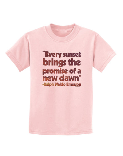 Emerson Sunset Quote Childrens T-Shirt-Childrens T-Shirt-TooLoud-PalePink-X-Small-Davson Sales