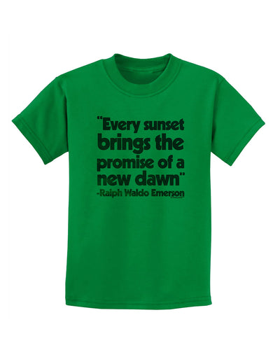 Emerson Sunset Quote Childrens T-Shirt-Childrens T-Shirt-TooLoud-Kelly-Green-X-Small-Davson Sales