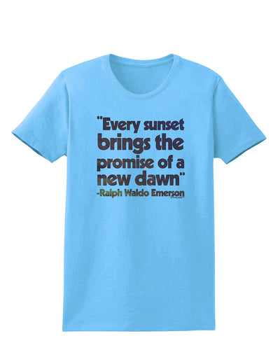 Emerson Sunset Quote Womens T-Shirt-Womens T-Shirt-TooLoud-Aquatic-Blue-X-Small-Davson Sales