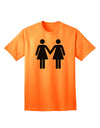 Empowering LGBT Adult T-Shirt: Lesbian Women Holding Hands-Mens T-shirts-TooLoud-Neon-Orange-Small-Davson Sales
