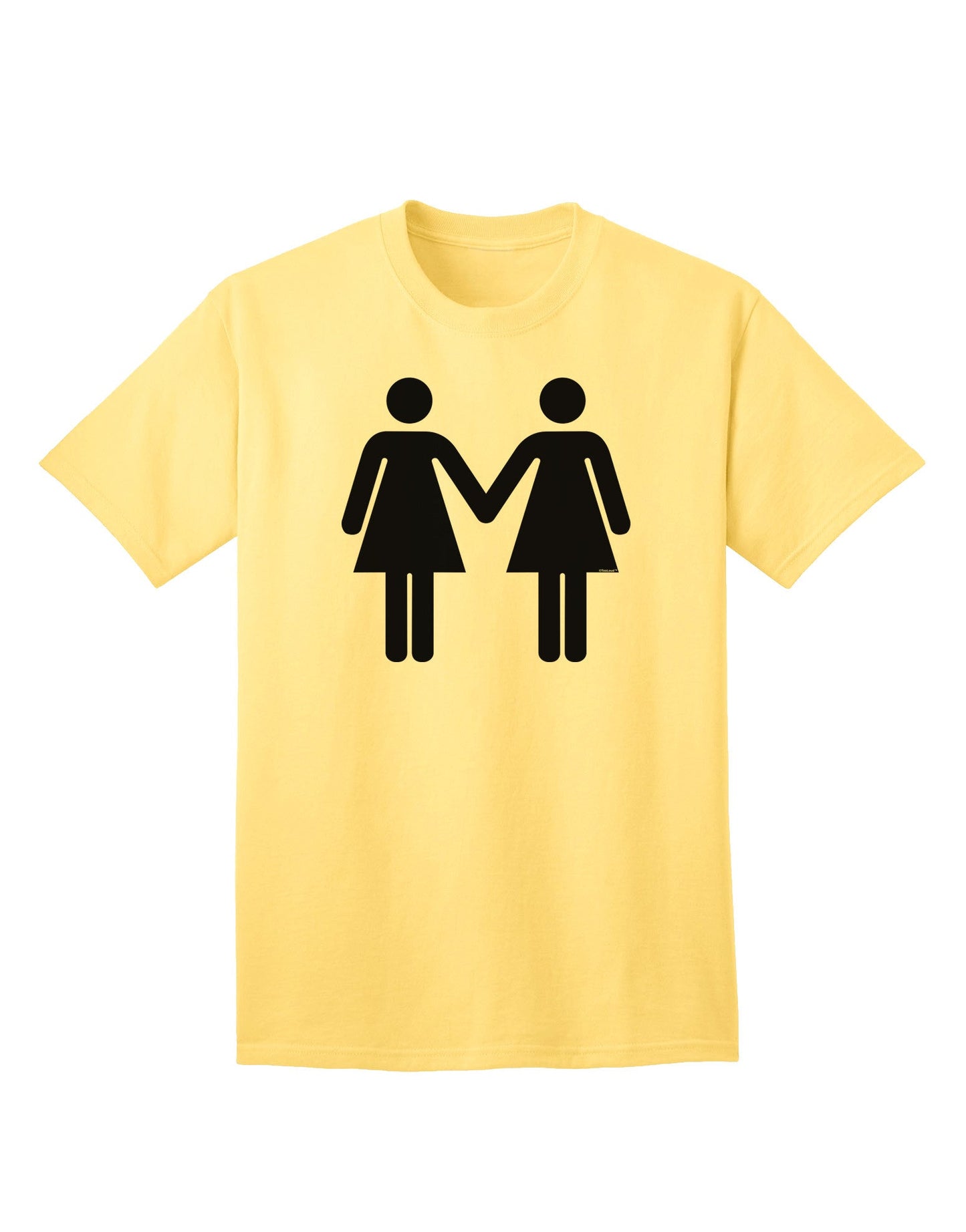 Empowering LGBT Adult T-Shirt: Lesbian Women Holding Hands-Mens T-shirts-TooLoud-Yellow-Small-Davson Sales