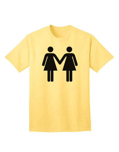 Empowering LGBT Adult T-Shirt: Lesbian Women Holding Hands-Mens T-shirts-TooLoud-Yellow-Small-Davson Sales
