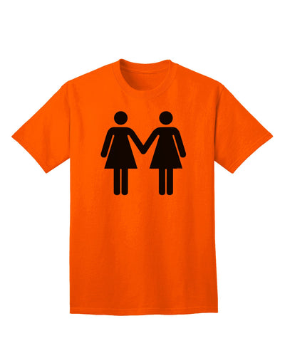 Empowering LGBT Adult T-Shirt: Lesbian Women Holding Hands-Mens T-shirts-TooLoud-Orange-Small-Davson Sales