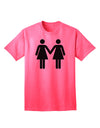 Empowering LGBT Adult T-Shirt: Lesbian Women Holding Hands-Mens T-shirts-TooLoud-Neon-Pink-Small-Davson Sales