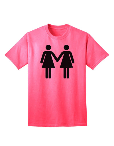 Empowering LGBT Adult T-Shirt: Lesbian Women Holding Hands-Mens T-shirts-TooLoud-Neon-Pink-Small-Davson Sales