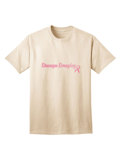 Empowerment Unleashed: Stronger Everyday Breast Cancer Awareness Ribbon Adult T-Shirt-Mens T-shirts-TooLoud-Natural-Small-Davson Sales