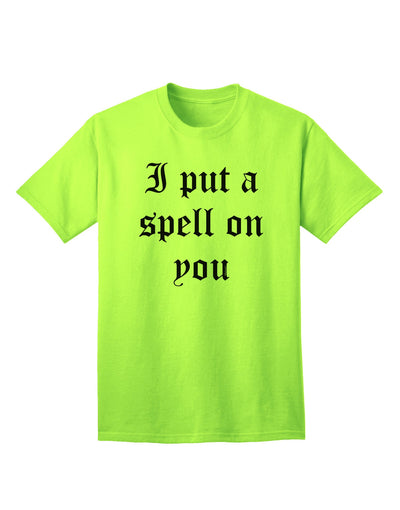 Enchanting Halloween Collection: 'I Put A Spell On You' - Premium Adult Text T-Shirt-Mens T-shirts-TooLoud-Neon-Green-Small-Davson Sales