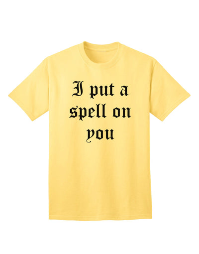 Enchanting Halloween Collection: 'I Put A Spell On You' - Premium Adult Text T-Shirt-Mens T-shirts-TooLoud-Yellow-Small-Davson Sales