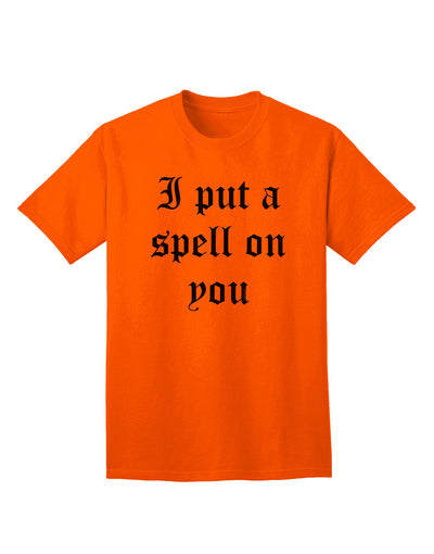 Enchanting Halloween Collection: 'I Put A Spell On You' - Premium Adult Text T-Shirt-Mens T-shirts-TooLoud-Orange-Small-Davson Sales