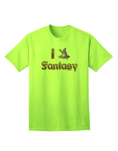 Enchanting 'I Love Fantasy' Adult T-Shirt - A Must-Have for Fantasy Enthusiasts-Mens T-shirts-TooLoud-Neon-Green-Small-Davson Sales