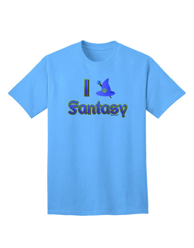 Enchanting 'I Love Fantasy' Adult T-Shirt - A Must-Have for Fantasy Enthusiasts-Mens T-shirts-TooLoud-Aquatic-Blue-Small-Davson Sales