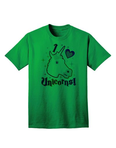 Enchanting 'I Love Unicorns' Adult T-Shirt - A Must-Have for Unicorn Enthusiasts-Mens T-shirts-TooLoud-Kelly-Green-Small-Davson Sales