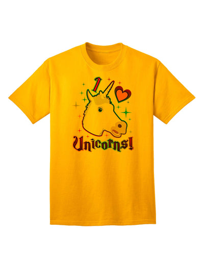 Enchanting 'I Love Unicorns' Adult T-Shirt - A Must-Have for Unicorn Enthusiasts-Mens T-shirts-TooLoud-Gold-Small-Davson Sales
