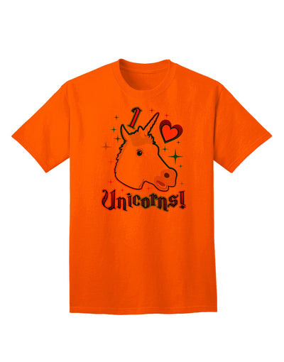 Enchanting 'I Love Unicorns' Adult T-Shirt - A Must-Have for Unicorn Enthusiasts-Mens T-shirts-TooLoud-Orange-Small-Davson Sales