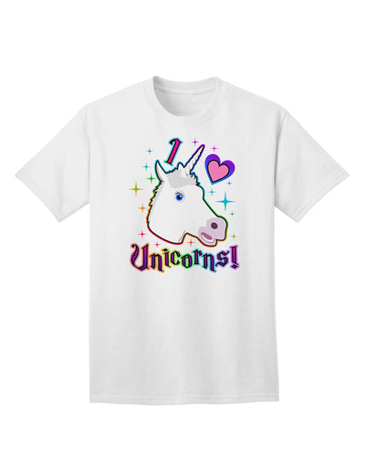 Enchanting 'I Love Unicorns' Adult T-Shirt - A Must-Have for Unicorn Enthusiasts-Mens T-shirts-TooLoud-White-Small-Davson Sales