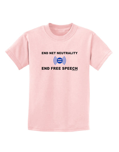 End Net Neutrality End Free Speech Childrens T-Shirt-Childrens T-Shirt-TooLoud-PalePink-X-Small-Davson Sales