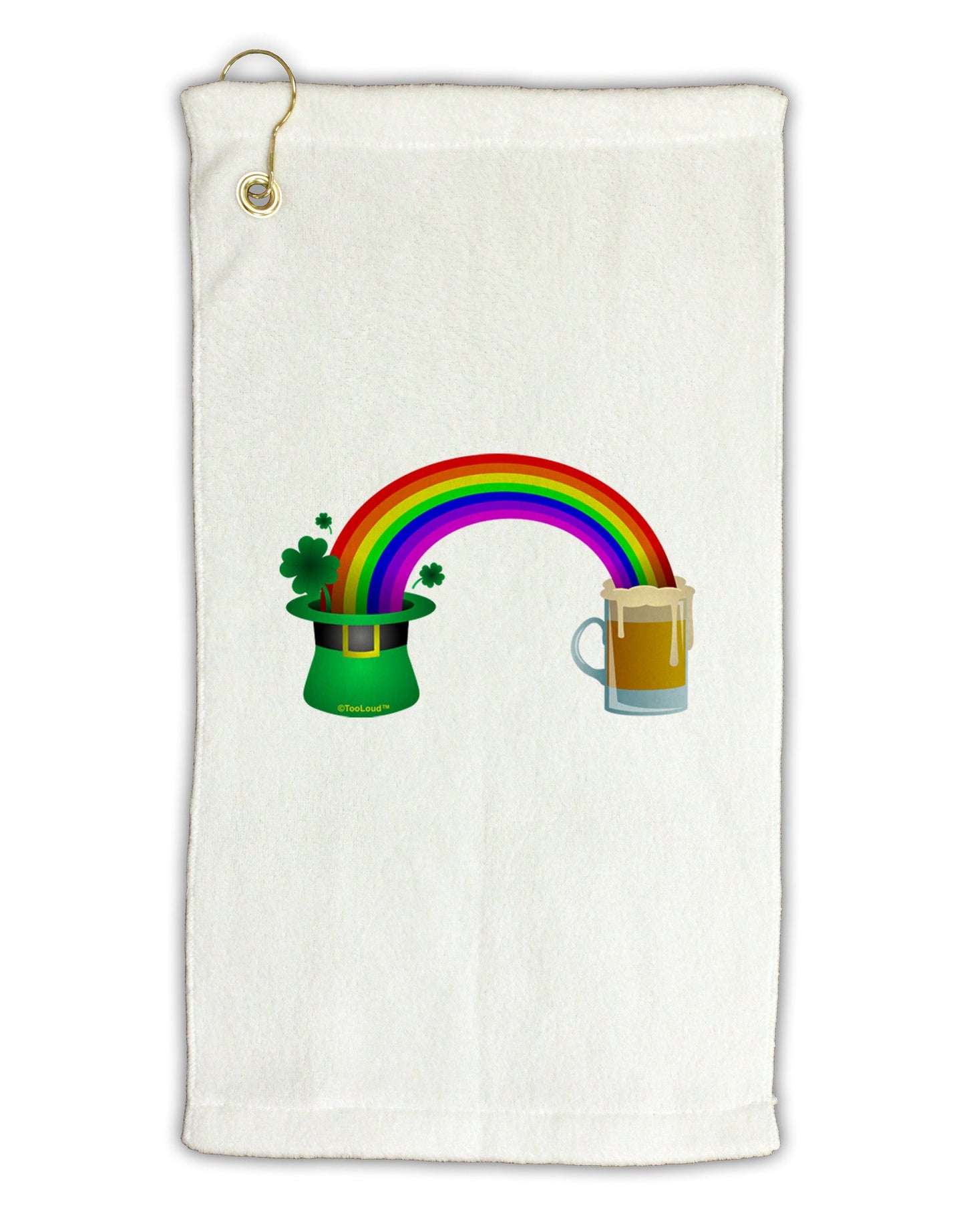 End Of The Rainbow - Beer Micro Terry Gromet Golf Towel 11&#x22;x19-Golf Towel-TooLoud-White-Davson Sales
