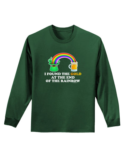 End Of The Rainbow Text Adult Long Sleeve Dark T-Shirt-TooLoud-Dark-Green-Small-Davson Sales