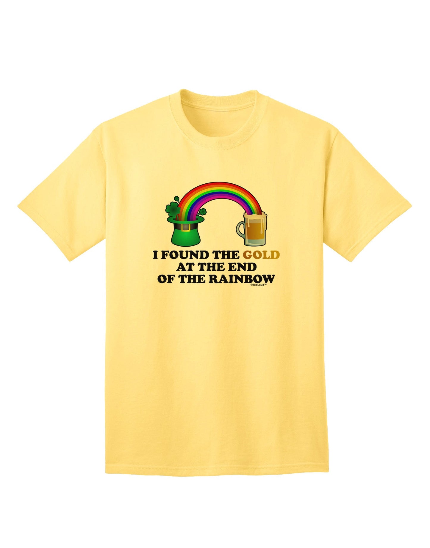 End Of The Rainbow Text - Premium Adult T-Shirt Collection-Mens T-shirts-TooLoud-Yellow-Small-Davson Sales