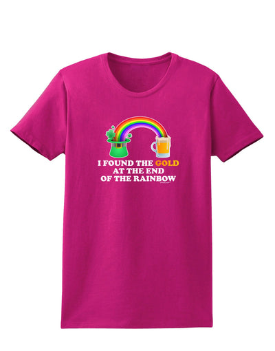 End Of The Rainbow Text Womens Dark T-Shirt-TooLoud-Hot-Pink-Small-Davson Sales