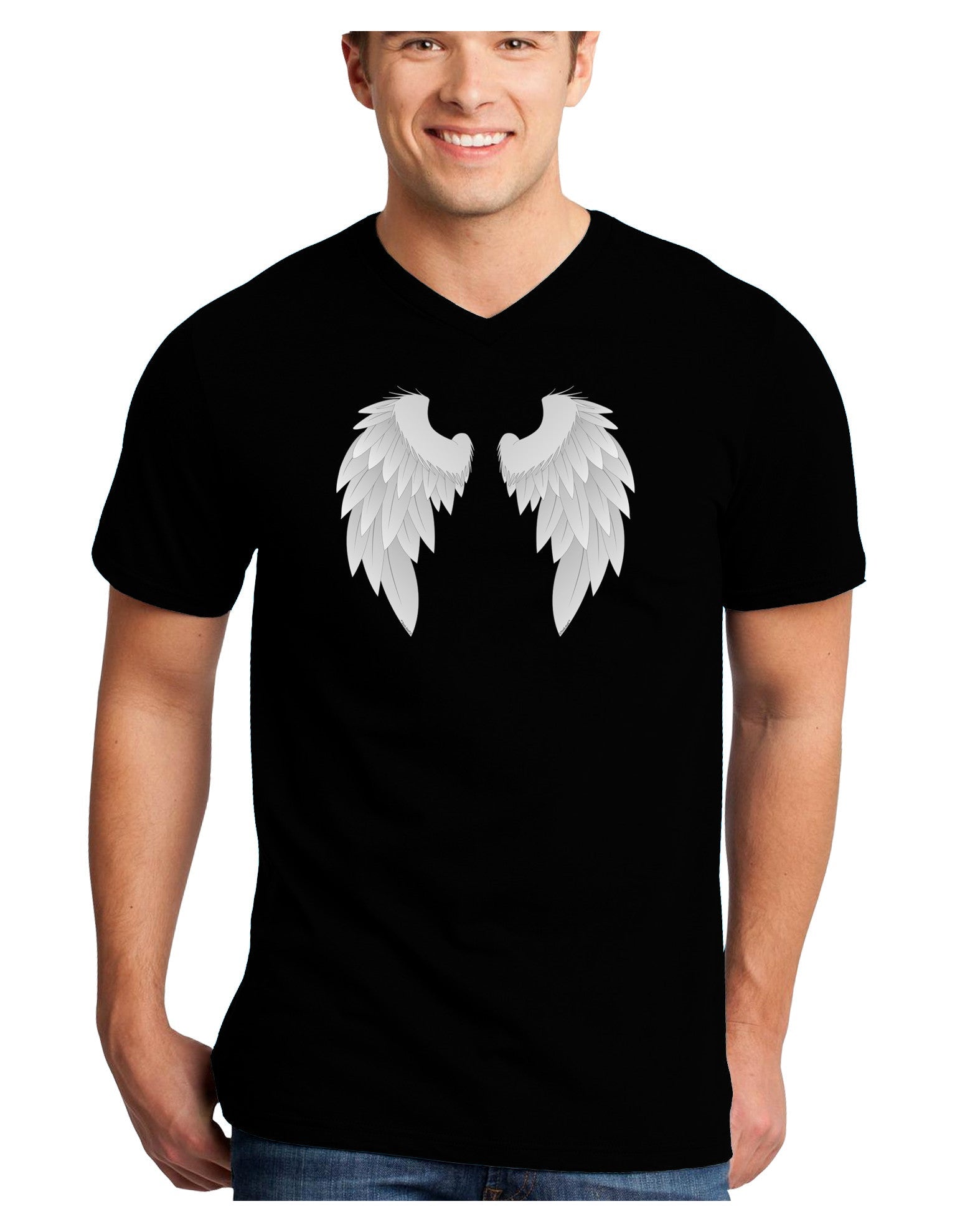 Epic Angel Wings Design Adult Dark V-Neck T-Shirt-Mens V-Neck T-Shirt-TooLoud-Black-Small-Davson Sales