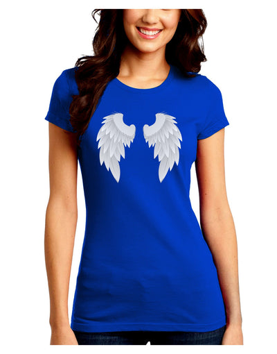 Epic Angel Wings Design Juniors Crew Dark T-Shirt-T-Shirts Juniors Tops-TooLoud-Royal-Blue-Juniors Fitted Small-Davson Sales