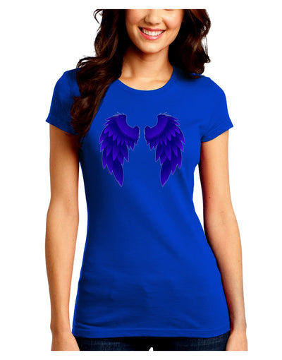 Epic Dark Angel Wings Design Juniors Crew Dark T-Shirt-T-Shirts Juniors Tops-TooLoud-Royal-Blue-Juniors Fitted Small-Davson Sales