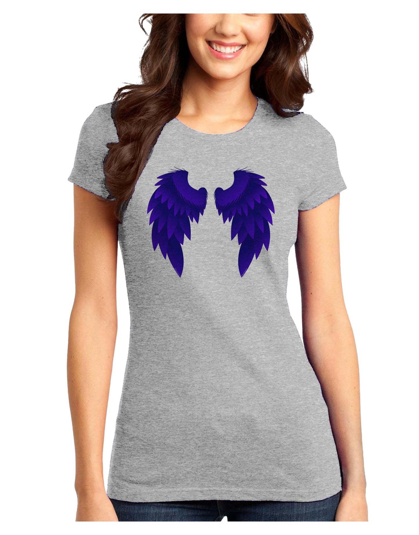 Epic Dark Angel Wings Design Juniors T-Shirt-Womens Juniors T-Shirt-TooLoud-Ash-Gray-Juniors Fitted X-Small-Davson Sales