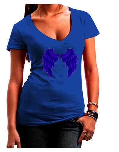 Epic Dark Angel Wings Design Juniors V-Neck Dark T-Shirt-Womens V-Neck T-Shirts-TooLoud-Royal-Blue-Juniors Fitted Small-Davson Sales